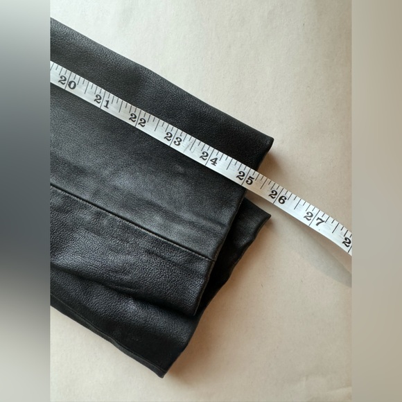 ST JOHN Black Wool Leather Long Sleeves Cocktail Party Designer Dress, Size 10 - Picture 7 of 9